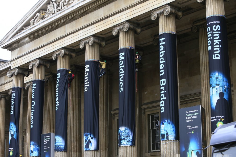 Greenpeace protest at British Museum BP exhibition Greenpeace protest at British Museum BP exhibition