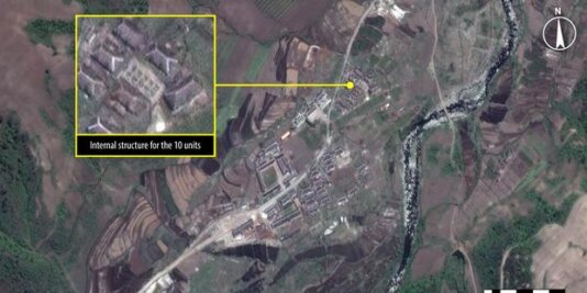 A satellite image from Kwanliso 16 prison camp, taken on 26 May 2013. © DigitalGlobe 2013