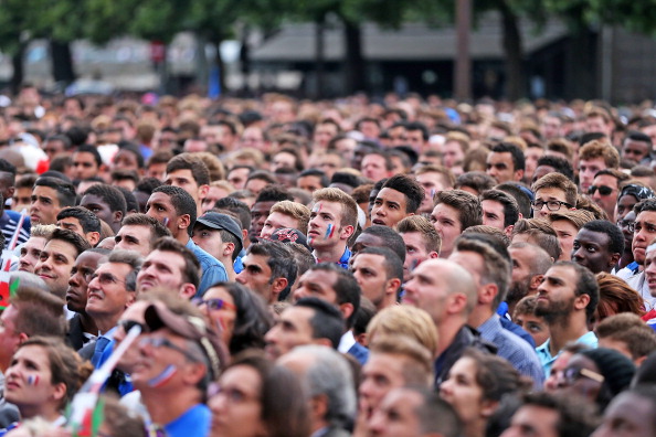 2014 FIFA World Cup Quarter Final Football Match Between France And Germany : Ambiance At The Hotel De Ville (City Hall) In Paris