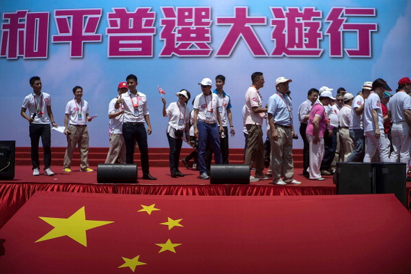 Anti-Occupy Central Stages A 'Walk For Peace And Universal Suffrage'
