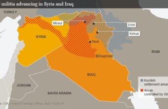 ISIS militia advancing ISIS militia advancing
