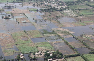 Aerial view of flooding, Pakistan 2010