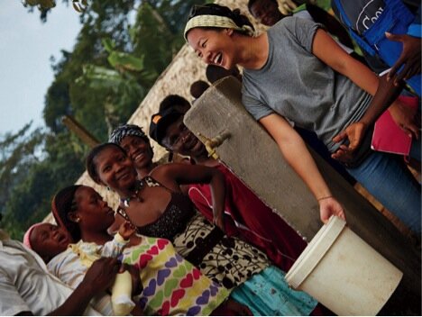 Sophia Sunwoo providing water