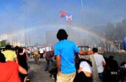 water cannon rainbow gay pride istanbul