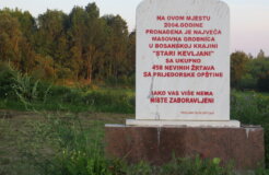 Plaque on the site of the mass grave Plaque on the site of the mass grave