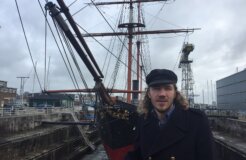 Jorne Langelaan of EcoClipper in front of Bonaire