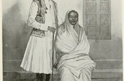 Illustration of Siddi couple in Bombay. Illustrations by M. V. Dhurandhar From the Book By The Ways of Bombay - 1912