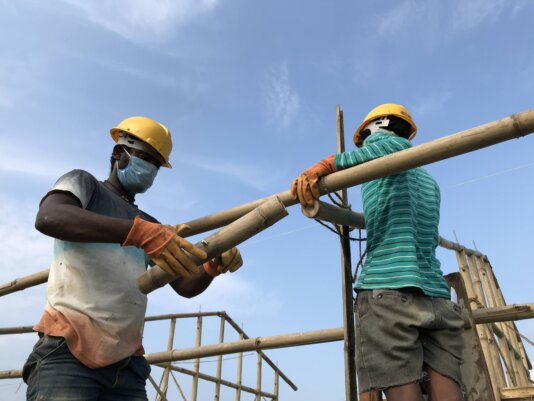 Nepal_Masons working on Bamboo houses in Birtamod, Jhapa district (PC Abisek Bista)
