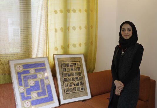 4. Emans paintings showcases the general plight of Yemeni women(Photo by kamran Yousuf)