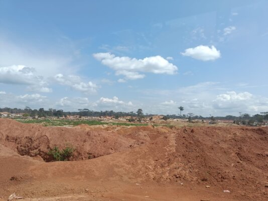30m-deep mining pit around residents. Photo taken on the 22 of September 2022 by Manigha Regobert Yuh
