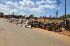 Piles of unsolicited waste narrows access roads in Bamenda. Photo credits Ernest Mige