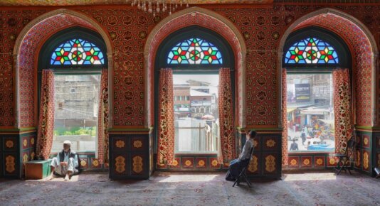 4. The intricate work on the inside of Dasgir Sahib, a sufi shrine in Srinagar, Kashmir.