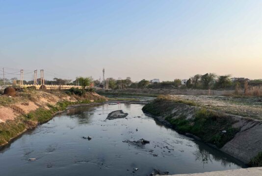 Contamination-of-nearby-water-bodies-with-toxic-waste_-Village-Akhbarpur-Barota,-Haryana