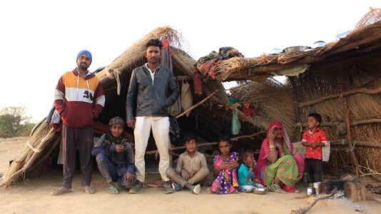 A family which guards khadeen in Lanela in Rajasthan in India_s Jaisalmer.JPG