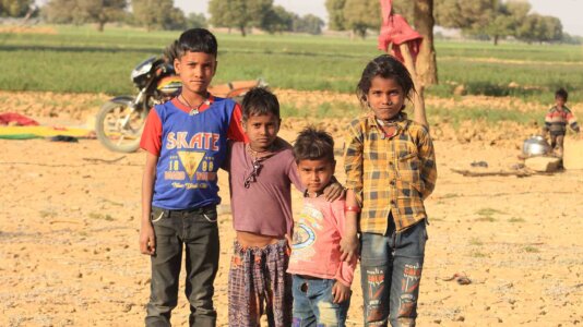 Children in khadeen in Lanela in Rajasthan in India_s Jaisalmer.JPG.JPG
