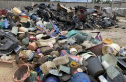 Discarded plastics sorted from the street