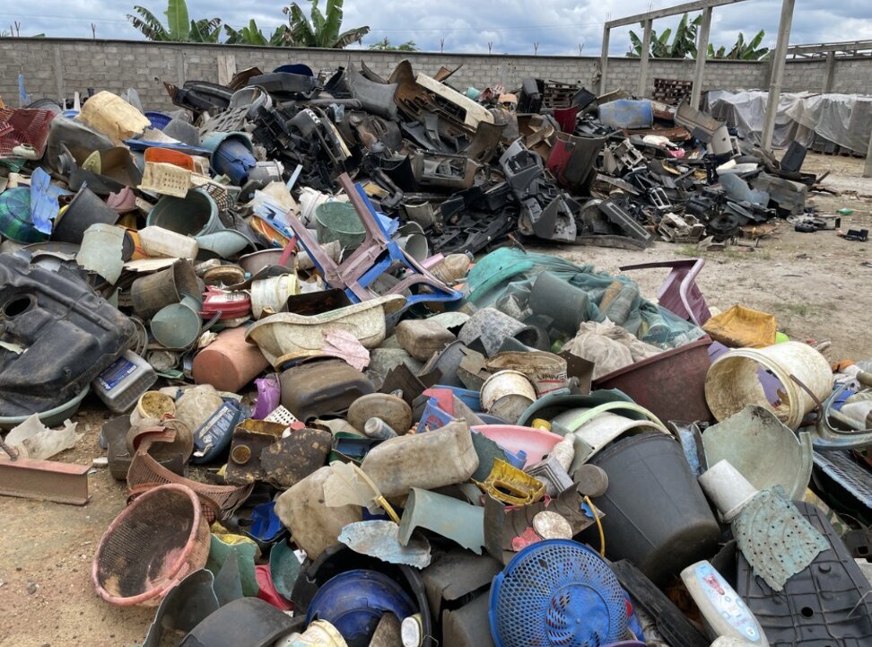 Discarded plastics sorted from the street