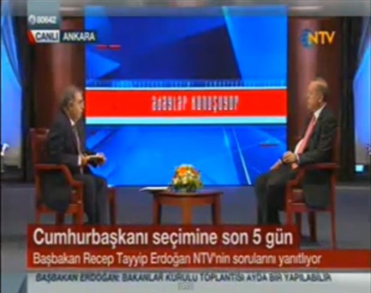 Turkey\'s PM Erdogan Interview on Turkish news channel NTV