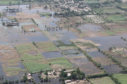 Aerial view of flooding, Pakistan 2010