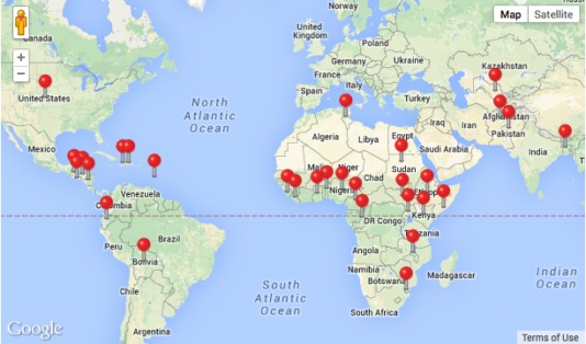 Where the \'Global Soap Project\' is already working. Where the \'Global Soap Project\' is already working.