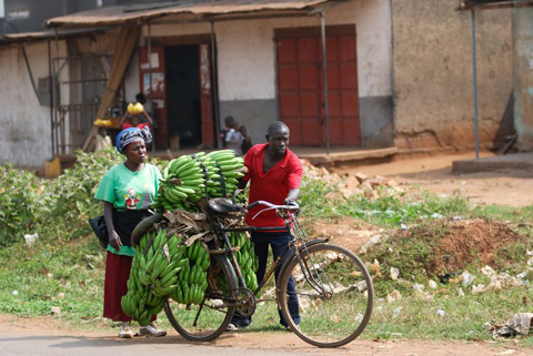 Farmers on their way to the market.