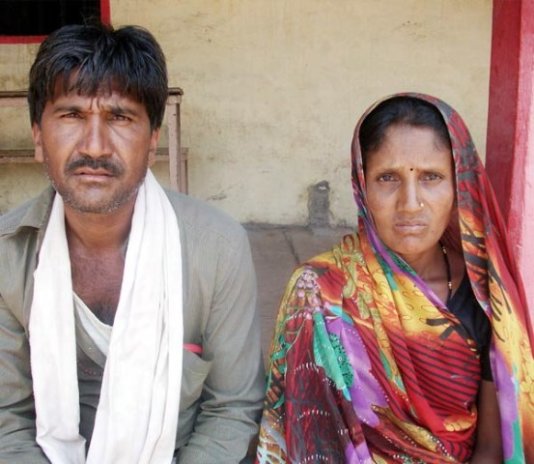 The father of the two children, Lal Singh (left), is a farmer and lives in Mohanpura village in the state’s Khargone district. He said it was with a heavy heart that he traded his beloved children to shepherd Bhura.