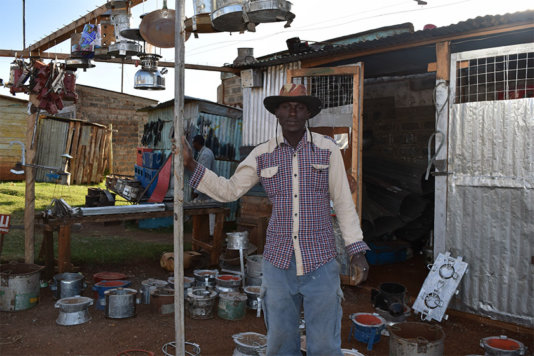 Chebotibin outside his workshop Chebotibin outside his workshop