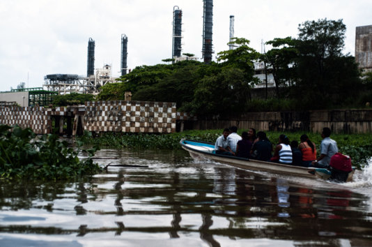 A view on the Lazaro Cardenas refinery at the Coatzacoalcos river