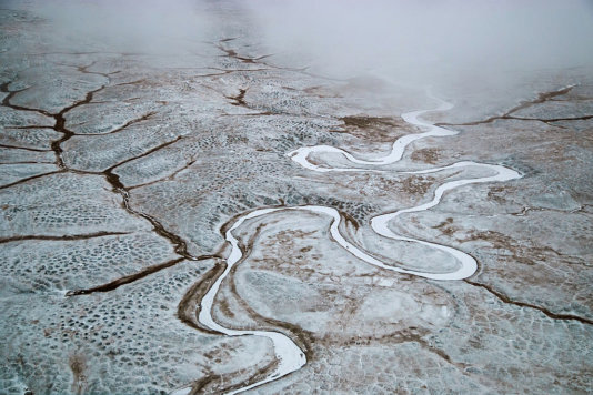 Malakatyn river at Bolshoy Lyakhovsky Island, part of Lena Delta Wildlife Reserve, Sakha, Russia