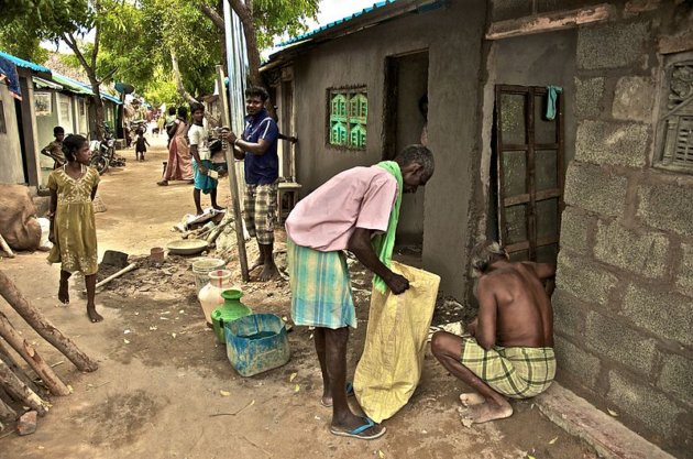Cyclone Thane which struck Tamil Nadu in December 2011 also affected families living in the camps. With ECHO funding cyclone-hit families were given cash to repair their houses. Cyclone Thane which struck Tamil Nadu in December 2011 also affected families living in the camps. With ECHO funding cyclone-hit families were given cash to repair their houses.