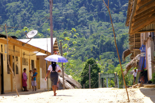 View of Huampami, a village in the Condorcanqui region View of Huampami, a village in the Condorcanqui region
