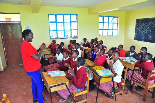 Dr. Kakenya Ntaiya in the class room