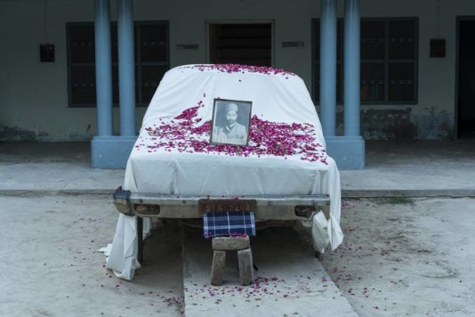 Within the walls of Sayed Hasan\'s family household in Qillasattarshah, Pakistan, Hasan and Karl Ohiri share a moment of personal ritual. Within the walls of Sayed Hasan\'s family household in Qillasattarshah, Pakistan, Hasan and Karl Ohiri share a moment of personal ritual.
