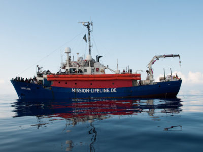Flüchtlinge auf Rettungsschiff Flüchtlinge auf Rettungsschiff