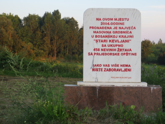 Plaque on the site of the mass grave