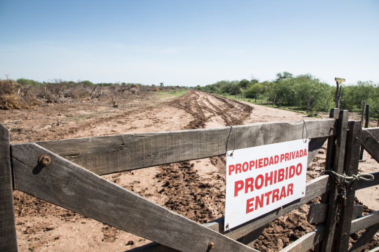 Entrance to a cattle rance in an area of the Paraguayan Chaco exposed to intensive deforestation