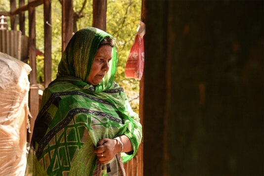 Shennaz Bano, a native of Pakistan-administered Kashmir\'s Koti region, now resides in the Vessu district of Qazigund in south Kashmir. With no one to support her, she is having difficulty raising her two daughters.