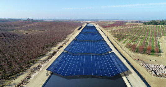 An artist’s rendering of a solar canal.