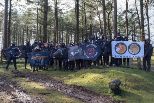 Multiple hunt sabotage groups at the anniversary meet.