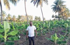 Santhosh in his farm