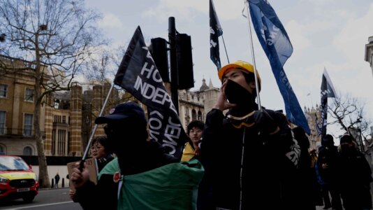 Hongkongers in London staged a protest to oppose Article 23 on 23 March, 2024. Hongkongers in London staged a protest to oppose Article 23 on 23 March, 2024.