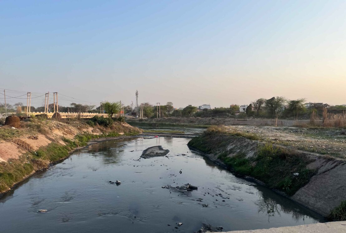 Contamination-of-nearby-water-bodies-with-toxic-waste_-Village-Akhbarpur-Barota,-Haryana