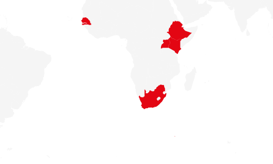 Kenya Ethiopia Senegal South Africa Uganda