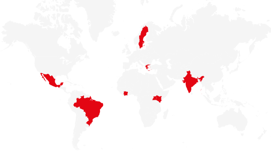 Kenya Uganda India Ivory Coast (Côte d’Ivoire) Sweden Greece Mexico Brazil