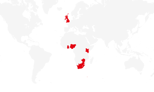 Zimbabwe Nigeria South Africa Kenya Ghana United Kingdom